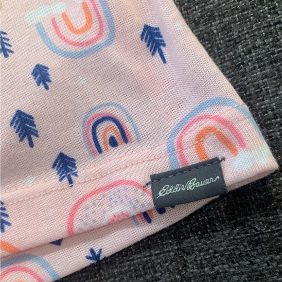 Girls Eddie Bauer Pink Pajama Set Size M 10/12 Like New Rainbows Arrows - Picture 7 of 14